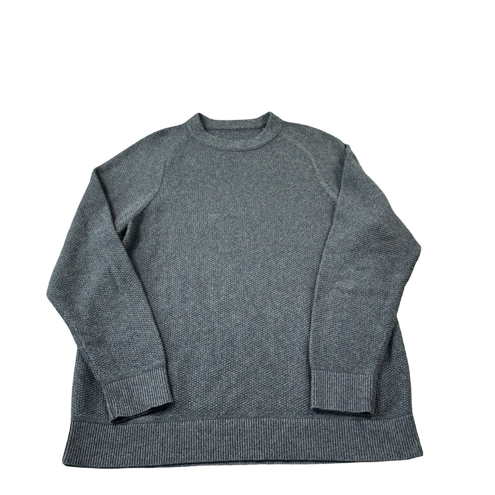 Lululemon Gray Engineered Warmth Wool Blend Knit Crewneck Sweater Mens M
